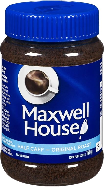 Maxwell House Half Caff Instant Coffee 150g Pack Of 12 Amazon Ca Grocery