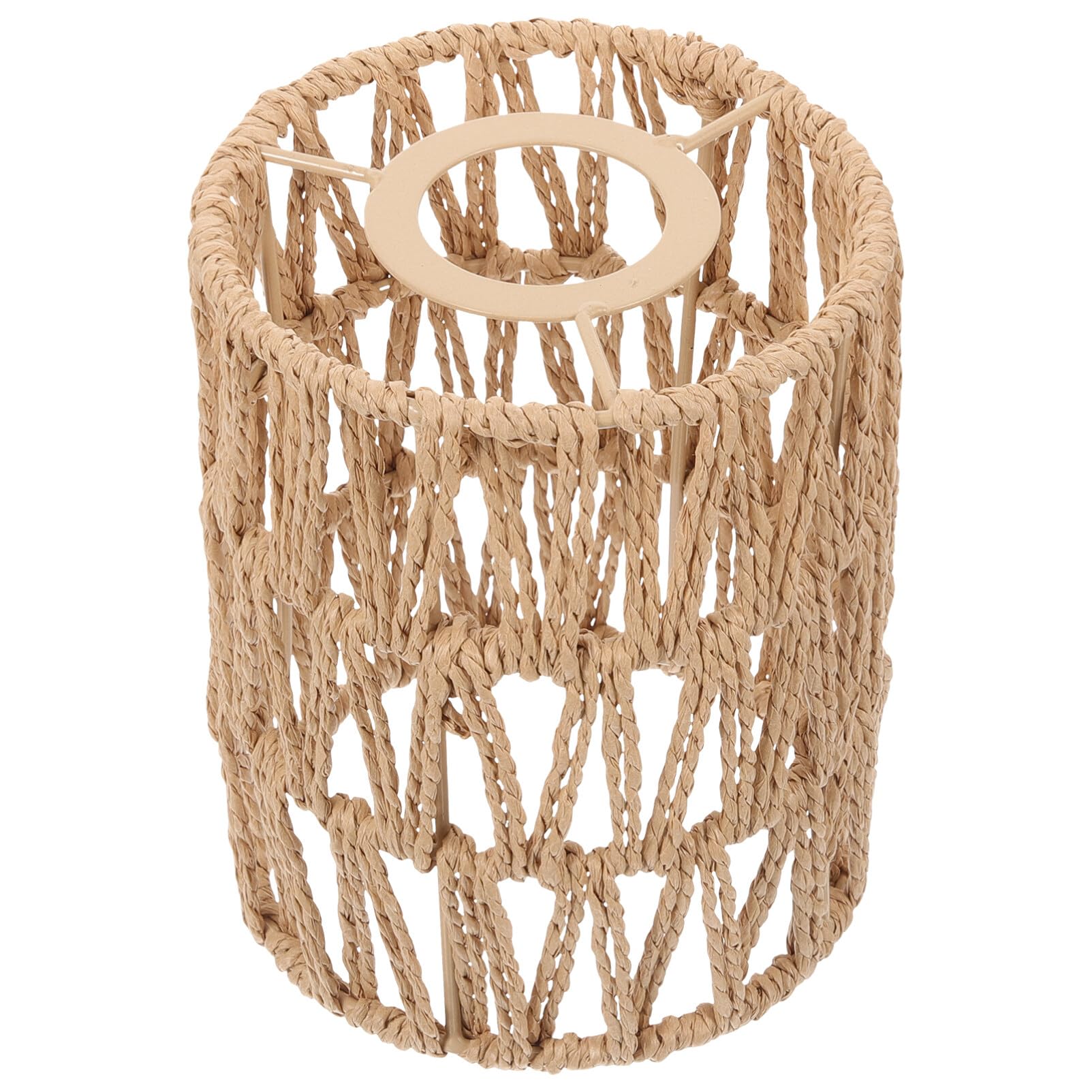 Angoily Drum Lamp Shades Woven Seagrass Small Boho Lamp Shades Rattan Lamp Shade Replacement Cylinder Woven Lampshade for Floor Lamps, Pendant Light, Chandelier, Wall Sconces Light Fixture