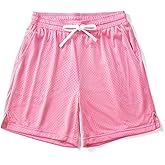 AIMPACT Mens Mesh Shorts Breathable Double Layer Fabric 6 Inch Basketball Sportswear Lounge Shorts