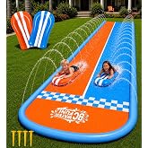 BCWATERFUNPD Water Slide with 2 Bodyboards - 22.5ft Water Slides for Kids Backyard, Premium Muti-Way Sprinkler System Slip and Slide for Kids, Summer Outdoor Play Equipment