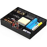 Simple Houseware Drawer Organizer Tray with 9 Adjustable Compartments, Black
