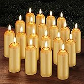 20Pack 15H+ Natural Beeswax Candles Emergency Long Burning [18H+ Inside Candle Lanterns], 3“ Small Bees Wax Pillar Candle Bulk, Survival Candles for Power Outage, Camping, Hurricane