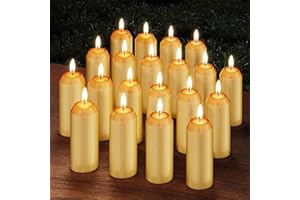 NOMFIX 20Pack 15H+ Natural Beeswax Candles Emergency Long Burning [18H+ Inside Candle Lanterns], 3“ Small Bees Wax Pillar Candle Bulk, Survival Candles for Power Outage, Camping, Hurricane