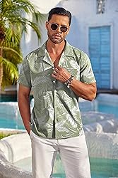 COOFANDY Mens Hawaiian Shirt Summer Beach Vacation