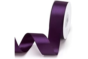 IHKFILAN Double Face Satin Ribbon 1Inchx25Yards Double Sided Solid Polyester Ribbon for Gift Wrapping Party Hair Braids Bow Baby Shower Decoration Floral Arrangement Craft Supplies,Plum