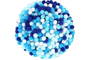 SEPGLITTER Blue Pom Poms Balls, 1000Pcs 1 cm/0.4 inch Hanukkah Blue Color Pom Poms for Chanukah Christmas Winter Summer Holiday Party Crafts Making DIY Holiday Decorations Supplies