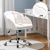 Yaheetech Faux Leather Desk Chair White Flower Petal Design Swivel Chair view 7
