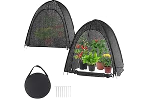 MJZ 2 Pack Pop Up Plant Shade Tent, Plant Shades for Outdoor Plants, UV Resisitant 50% Sunblock Shade for Plants Sun Protection, Plant Shade Cover for Flower Potted Plants (28x28x33Inch)