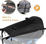 WD&CD Pram Sunshade Sun Cover with Viewing Window for Strollers UV 50+ Black view 4