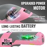 WORKPRO 2 in 1 Cordless Hedge Trimmer Grass Shear 7.2V 2000mAh Pink view 3