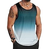 VOGSTART Mens Hawaiian Beach Tank Tops Summer Vacation Muscle Top Graphic Sleeveless Shirts (S-3XL)