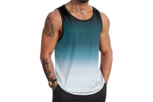 VOGSTART Mens Hawaiian Beach Tank Tops Summer Vacation Muscle Top Graphic Sleeveless Shirts (S-3XL)