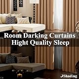 AMEHA Blackout Eyelet Curtains 66x54 2 Panels Beige Room Living Room view 4