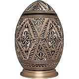 Black and Gold Cremation Urn by Liliane Memorials - Urns for Human Ashes Remains - Brass - Suitable for Funeral Cemetery Burial or Niche - Large Size for Adults up to 200 lbs - Egg Shape