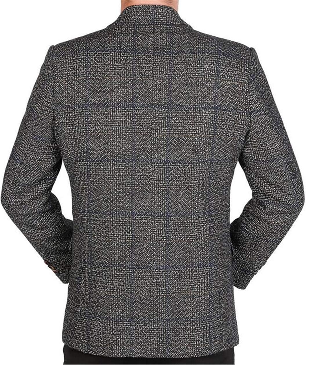 Hurrg Mens Casual Slim Fit Checked Notch Lapel Two Button Sport Coat Coat Jackets Blazer