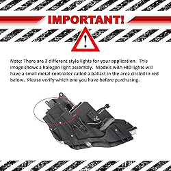 TRQ 2 Piece Headlight Assembly Set Halogen Driver