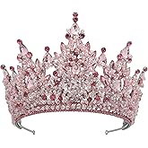 Large Tiaras and Crowns for Women Crystal Tall Pageant Crowns Rhinestone Royal Queen Headband Princess Quinceanera Headpieces for Wedding Birthday Prom Party Costume Cosplay