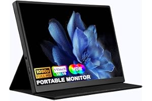 10.5" Portable Monitor, FHD IPS Display, Ultra-Slim Design with Smart Cover & Dual Speakers – Perfect External Screen for Lap