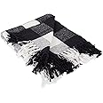DII Buffalo Check Collection Rustic Farmhouse Throw Blanket with Tassles, 50x60, Black/White