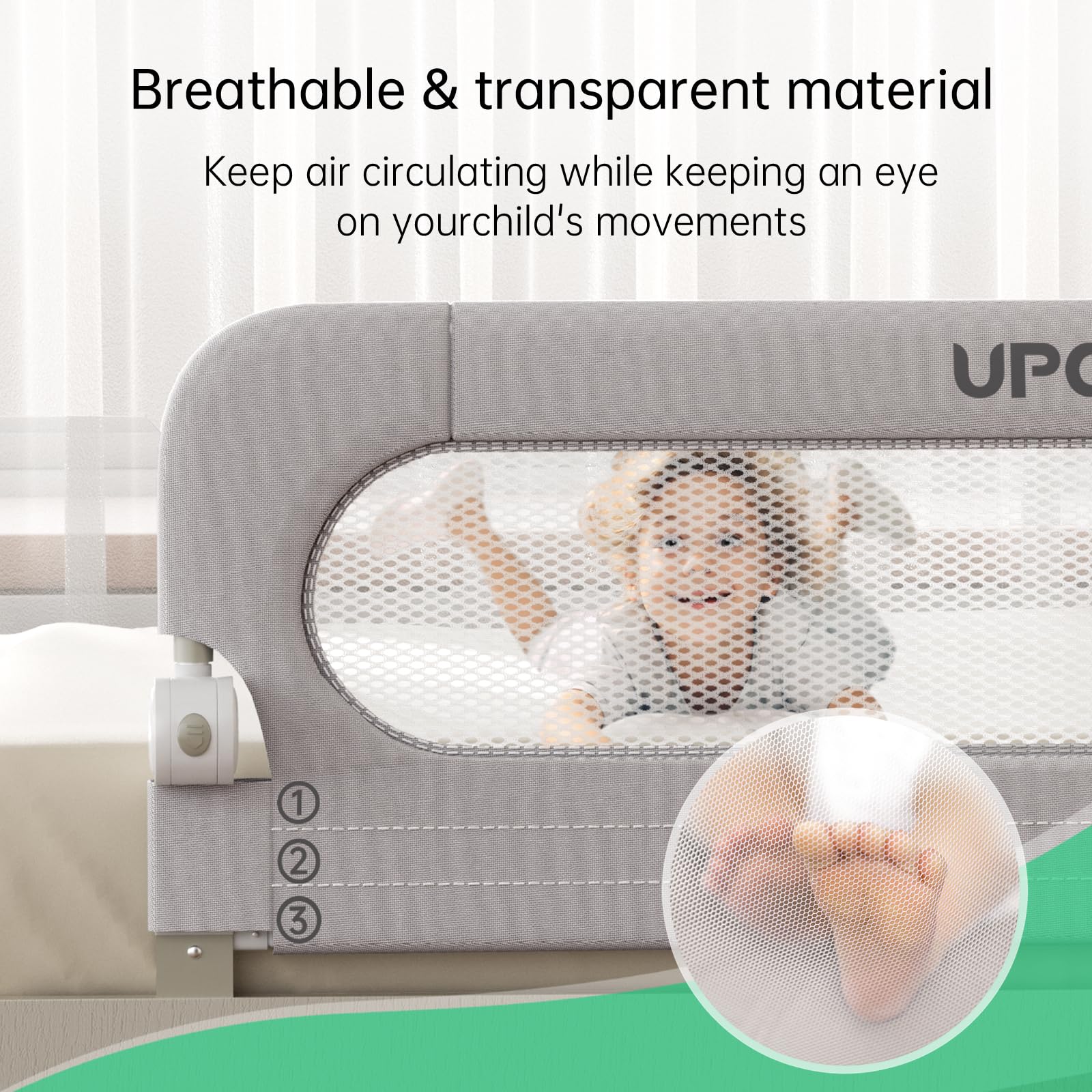 Folding Bed Rail for Toddlers,Baby Bed Rail Guard with Reinforced Anchor Safety System,Fit Bunk,Full Size,Queen,King,Twin(Grey,71