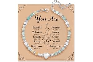 ZOKCC Inspirational Gifts Bracelets for Women Birthday: Healing Natural Stone Beaded Bracelets - Thinking of You Get Well Soon Christmas Day Gifts for Women Friends Sister Bestie Mom Daughter