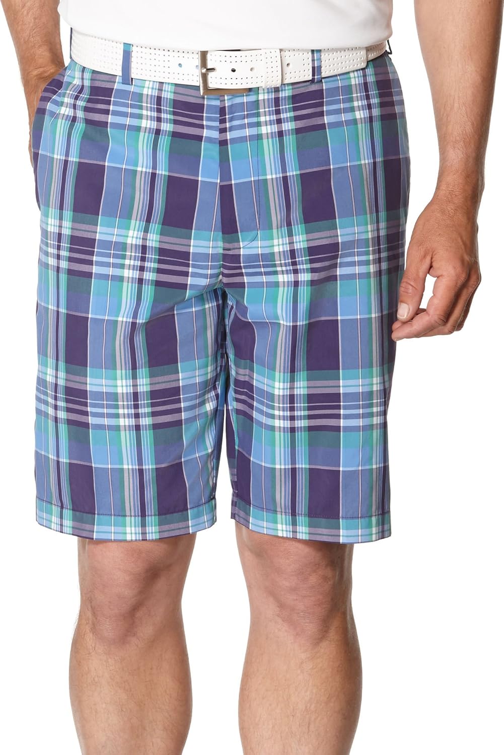 Jack Nicklaus Men's Golf Performance Madras Shorts, Parachute Purple