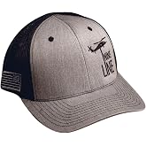 Nine Line Snapback Dropline Hat Adjustable Mesh Back Baseball Cap for Men | Embroidered American Flag, USA Patriotic Hat