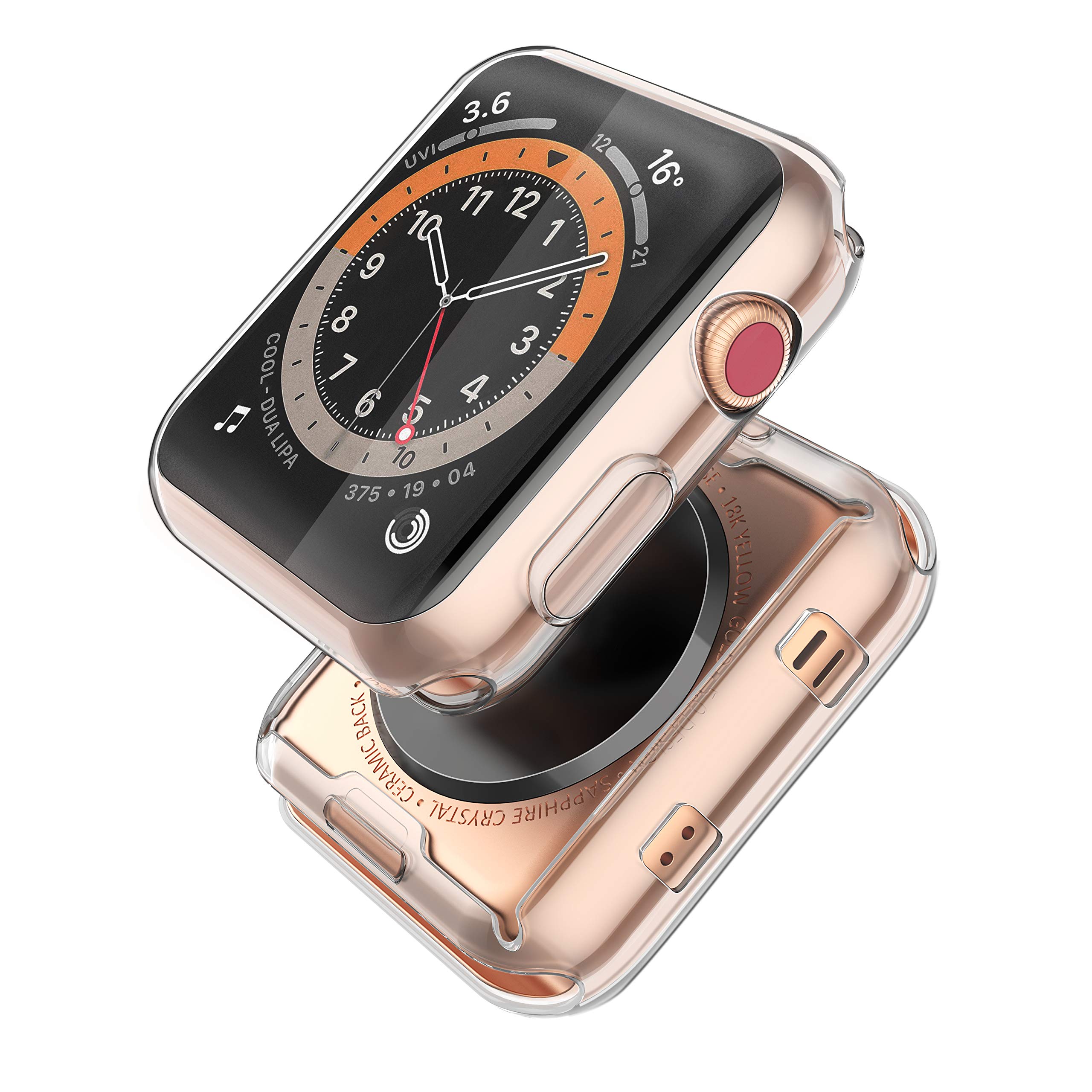 [2-Pack] Piuellia Transparent Case Compatible for Apple Watch Series 3 Series 2 38mm Screen Protector, TPU Scratches Resistant HD Clear Overall Protective Cover for iWatch — image 1