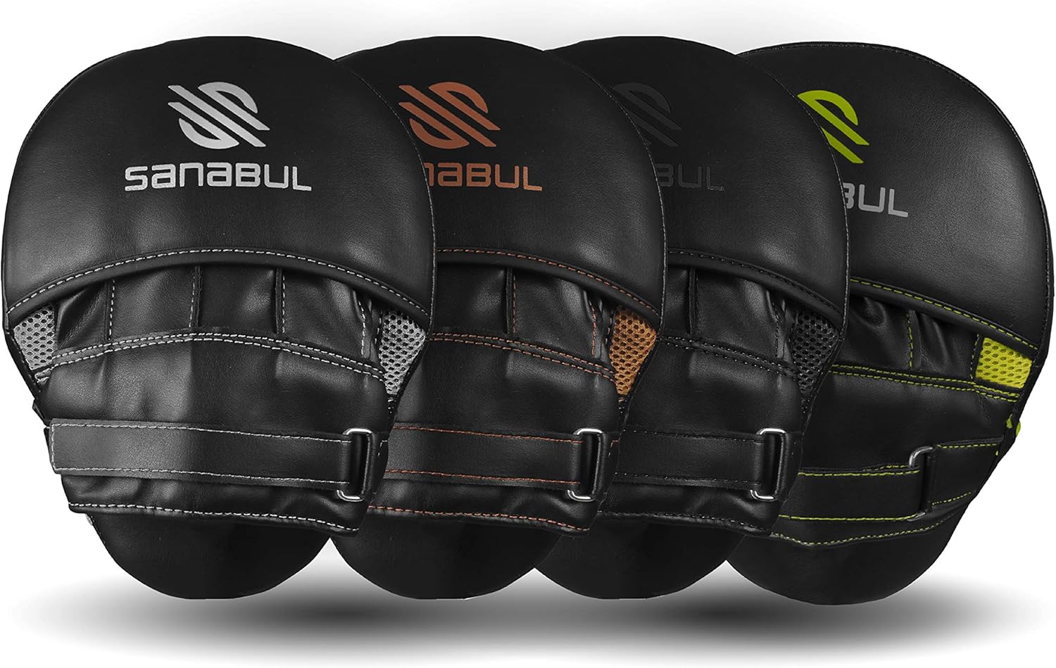 Sanabul Essential Curved Boxing MMA Punching Mitts (Metallic Silver) : Sports & Outdoors