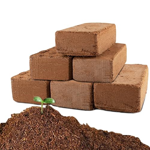 Coco Coir Brick for Plants-6 Pack Premium Coconut Bricks, 100% Organic ...