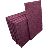 VSM 10-Pack: 6" x 9", Maroon - Very FIne, Non-Woven Hand Pad, Aluminum Oxide Grains, Rust and Oxidation Resistant, Multipurpose Abrasive Scrub Pad for Finishing and Cleaning