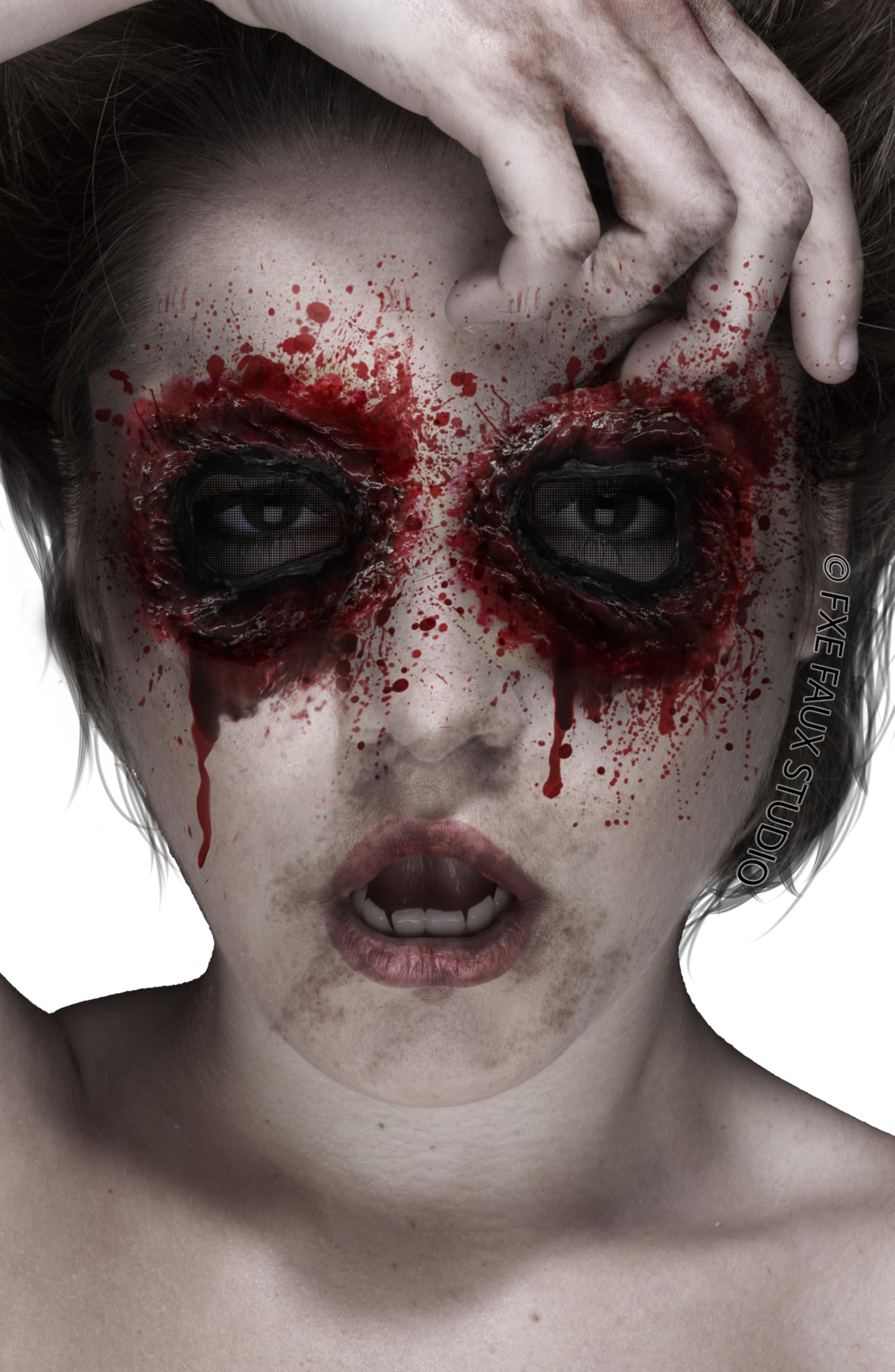 Photo 1 of Fxe Faux Studio Zombie Eyes Injury 2-PC Halloween Latex Prosthetic Appliance. Multicolored