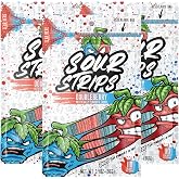 Sour Strips Sour Candy Belts, Doubleberry, Resealable Candy Bags, 3.4 Ounce (Pack of 3)