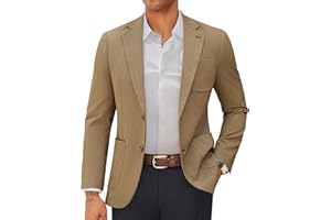 PJ PAUL JONES Mens Blazer Casual Two Button Sport Coats Notched Lapel Solid Suit Jackets