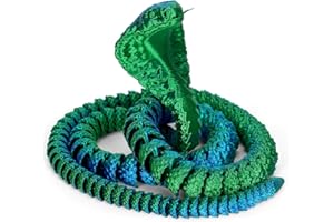YILCER 3D Printed Snake 3D Printed Animals 26in Printed Cobra Fidget Toys for Adults 3D Printed Articulated Cobra Flexiable Crystal Snake Toys for Home Office Decor