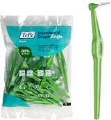 TePe Interdental Brush Angle 0.8 mm Large Gaps Pack of 25 Green Size 5