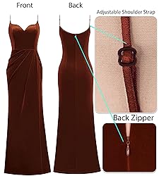 VFSHOW Womens 2025 Winter Velvet Formal Prom Maxi