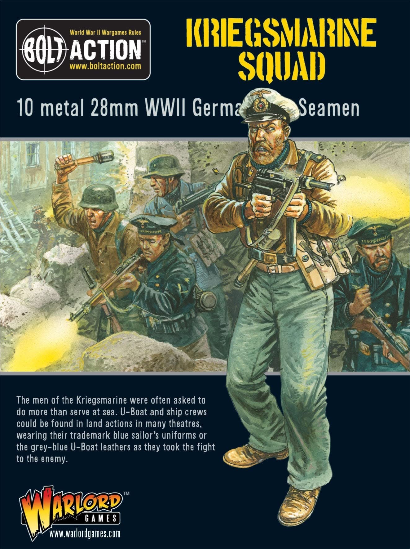 Warlord Games Kriegsmarine Squad - 28mm Scale Metal Miniatures for Bolt Action Highly Detailed World War 2 Miniatures for Table-top Wargaming