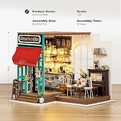 Rolife DIY Miniature Cafe House Kit for Adults to