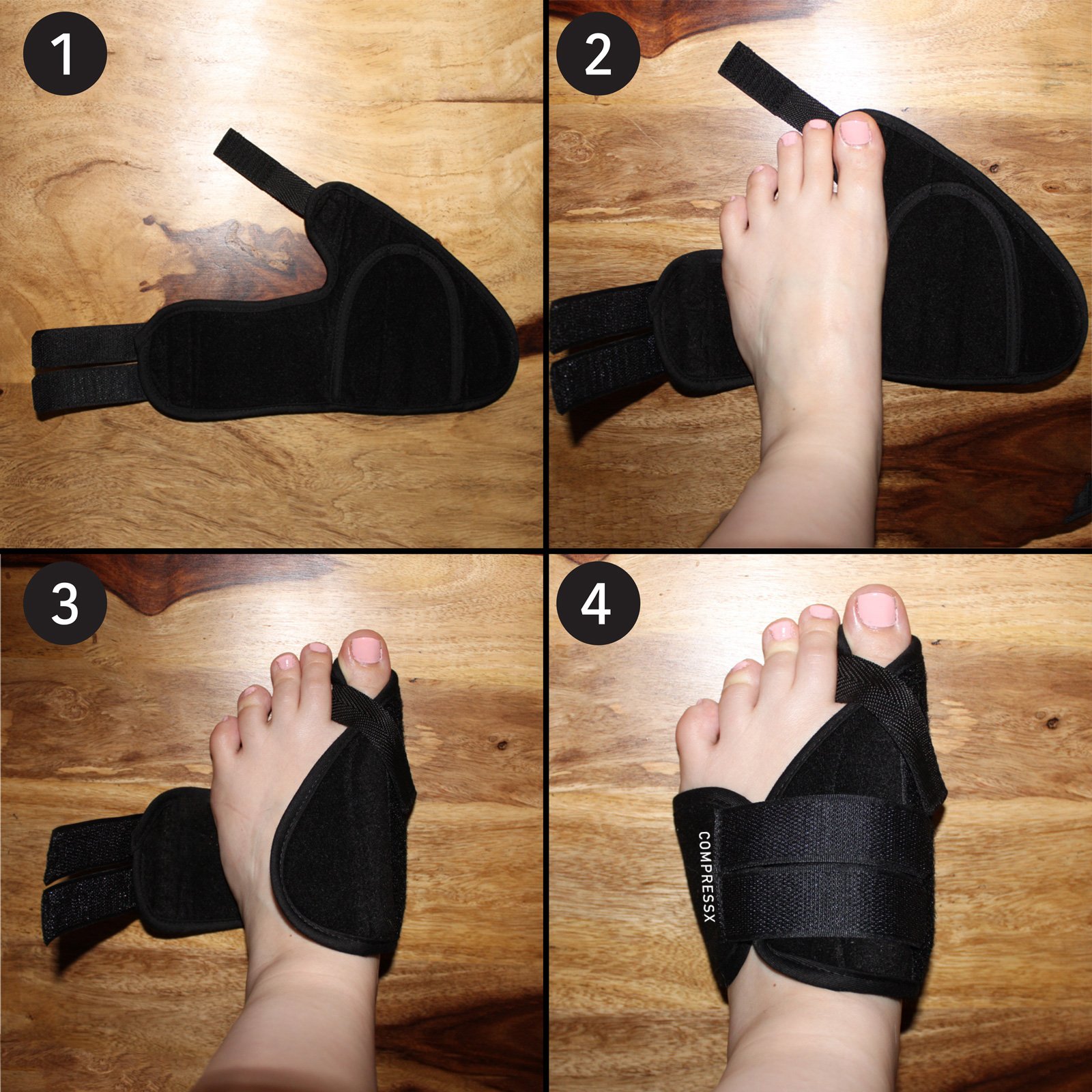 Pair Of Nighttime Bunion Corrector Splints With Adjustable Velcro By