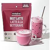 Rootalive Organic Beet Latte 120g Made in Canada with 100% Natural Beetroot Powder infused with Cacao powder and ginger, Caff
