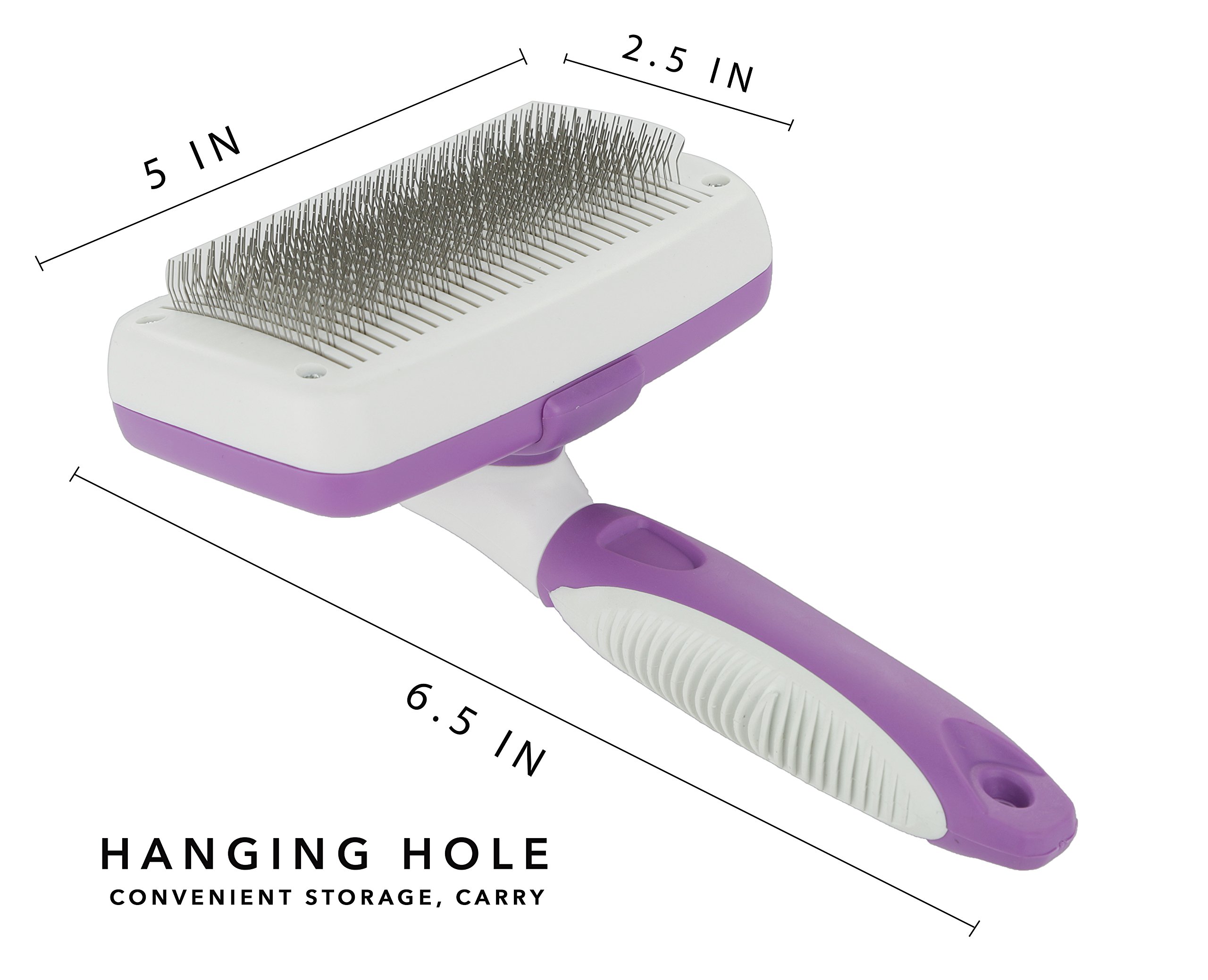 Poodle Pet Self Cleaning Slicker Dog Brush and Cat BrushEasy to clean