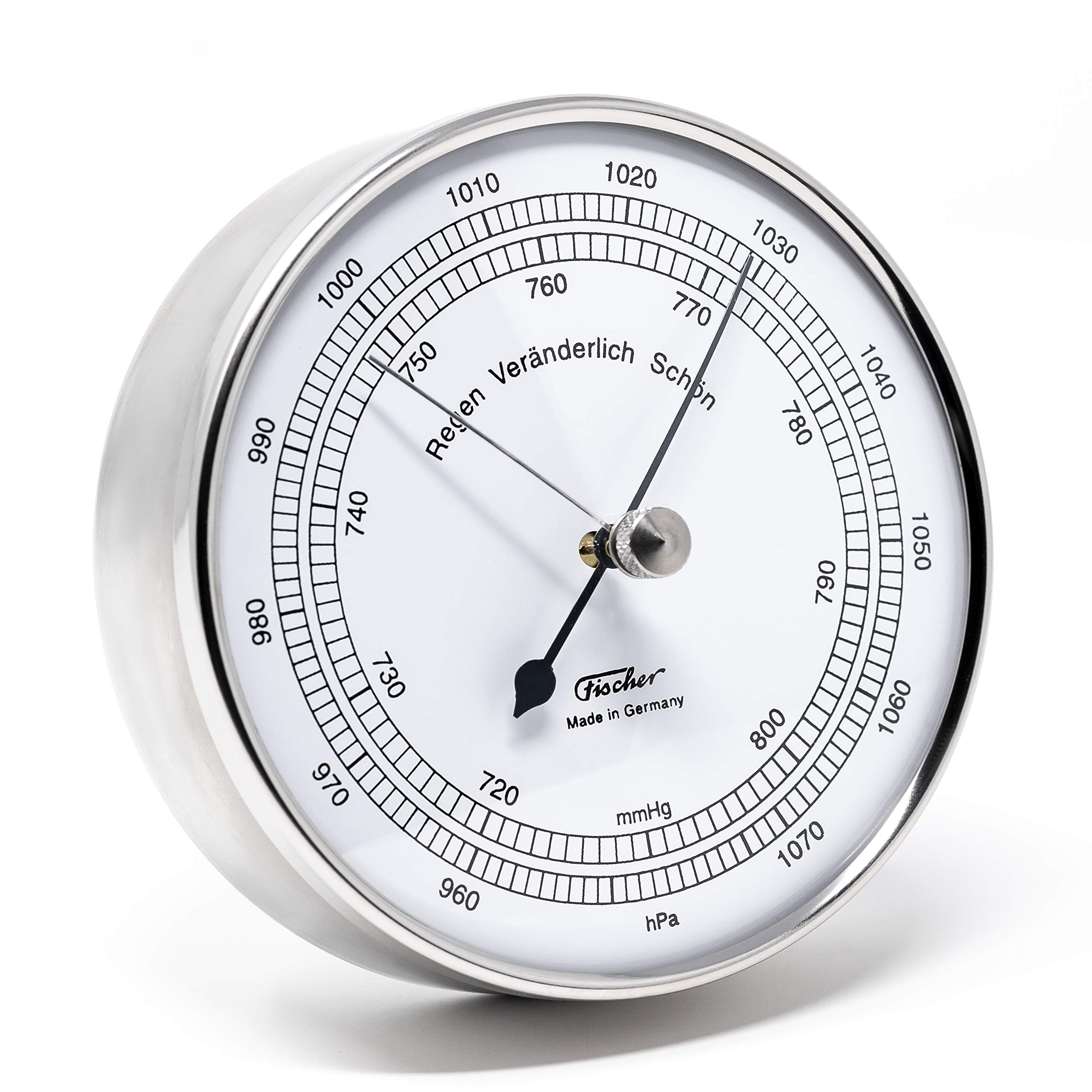 Fischer Barometer in Stainless Steel Case, Stainless-Steel, Multi Colour, One Size