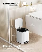 SONGMICS Kitchen Bin 6 L Steel Pedal Trash Bin with Inner Bucket view 3