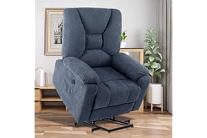 CDCASA Power Lift Recliner Chair with Massage and Heat for Elderly, Microfiber Fabric Electric Lift Recliner Chairs for Seniors Home Living Room, Side Pockets,USB Port,Remote Control, Midnight Blue