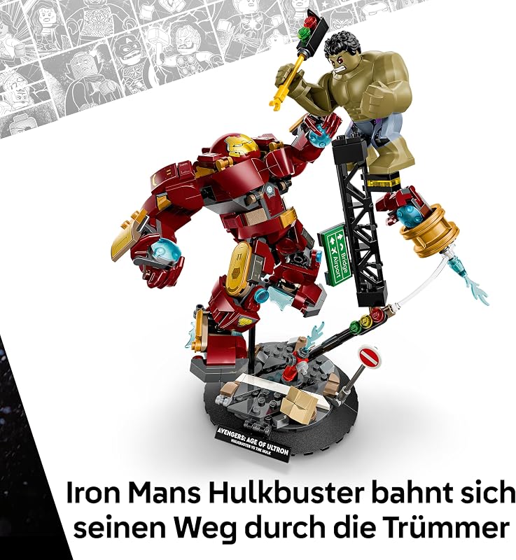 | Marvel Duell der Giganten: Hulkbuster vs. Hulk - Superhelden Spielzeug mit Actionfigur und 2 Minifiguren, darunter Iron Man - Avengers Geschenk für Jungen ab 9 Jahren, Mädchen und Fans - 76343 — Foto 4 von 8