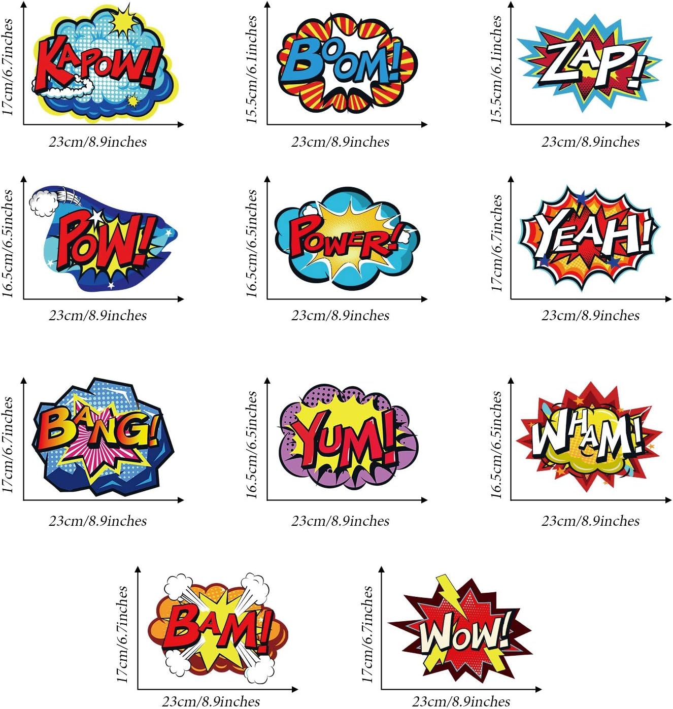 24 Pieces Hero Action Sign Cutouts Super Fun Hero Theme Party Supplies ...