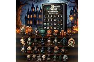 Sbehrtno 31 Nights of Fright-Halloween Advent Calendar 2025,Advent Calendar Countdown,Collectible Horror Figures Halloween Ghost Pumpkin Party Favors (Terror Night - 31 days)
