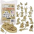 BMC Marx Plastic Army Men US Soldiers - Tan 31pc WW2 Figures - Made in USA
