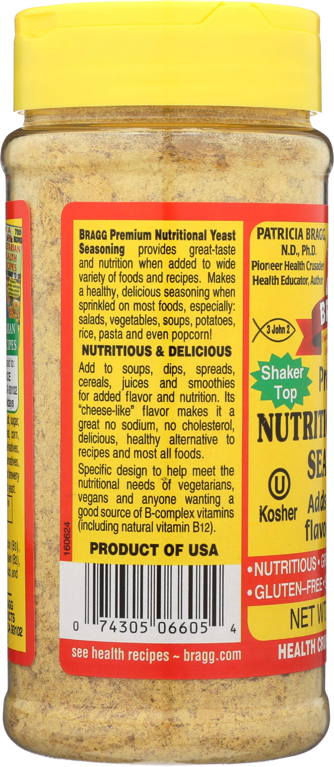 Bragg Nutritional Yeast Seasoning Vegan, Gluten Free Cheese Flakes Good Source of Protein